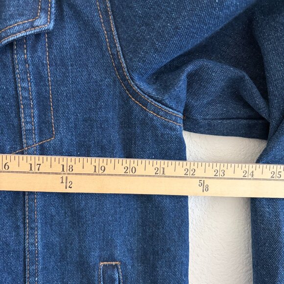 The Creme Shop Denim Jacket Unisex Medium Oscar Jeans Embroidered Blue Cotton - Picture 10 of 14